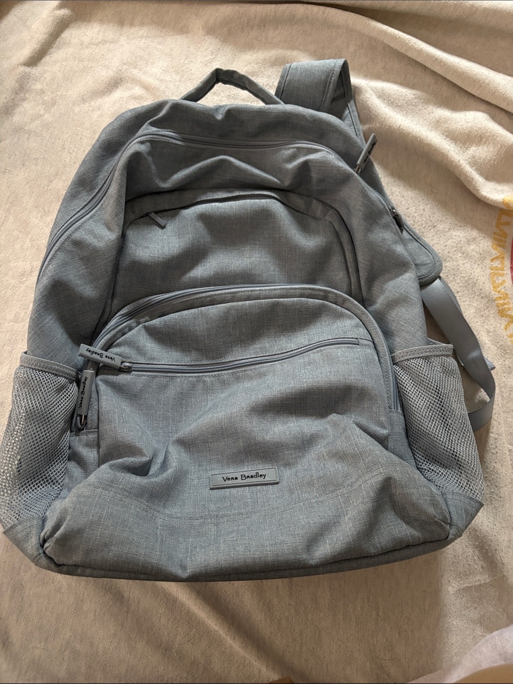 Vera Bradley Light Gray Everyday Backpack with Front Pockets